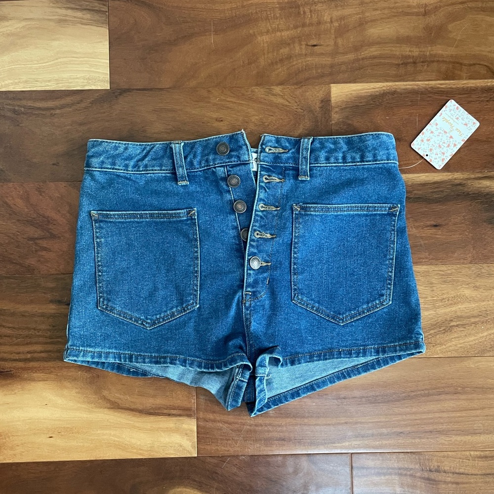 High waisted jean shorts